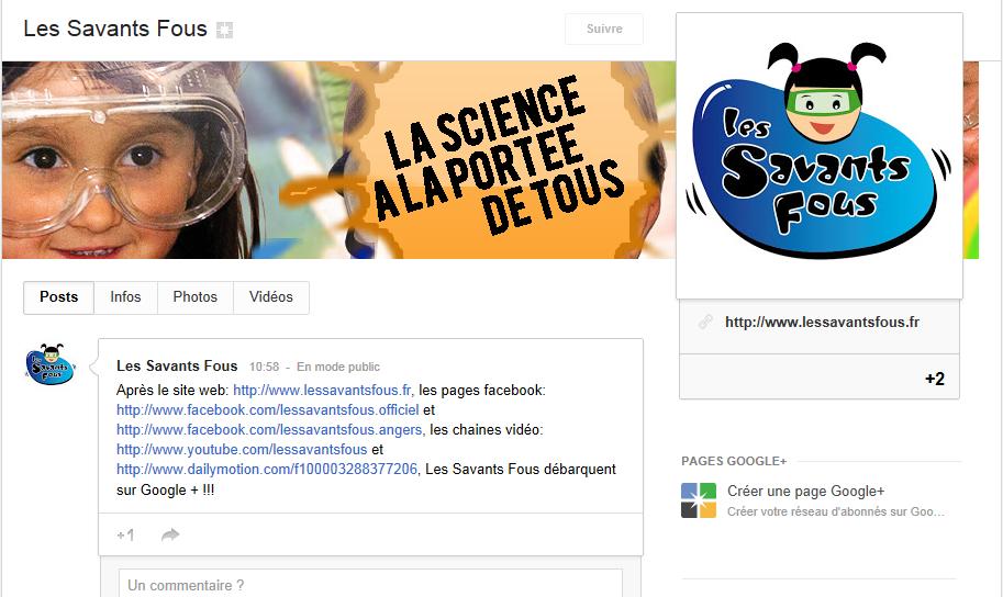 Google + des Savants Fous
